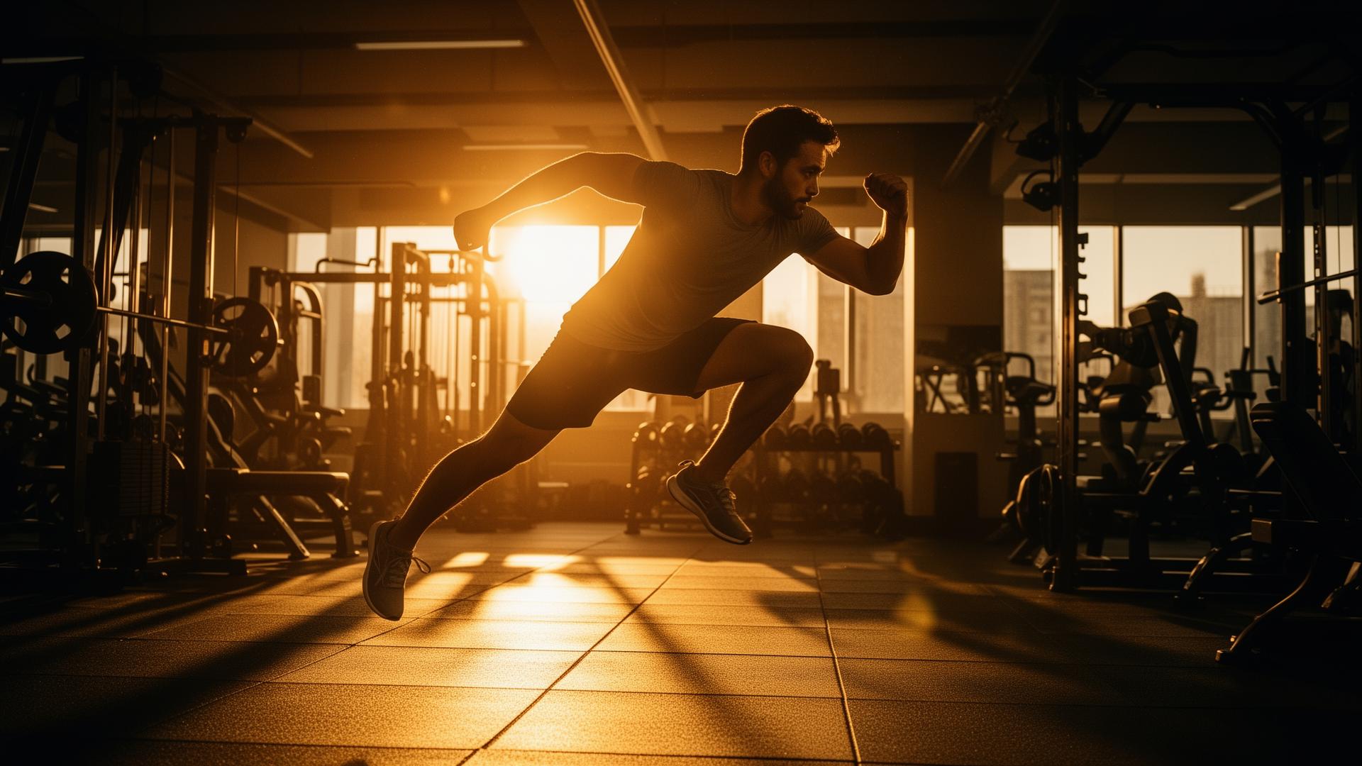 Athlete training at sunrise